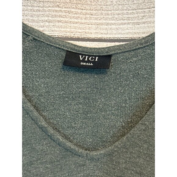 Vici Long Sleeve Olive Green Tunic Dress S - Picture 2 of 3